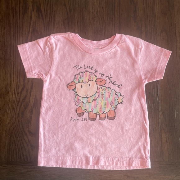 Creations Of Grace Other - Charming Pink Kids T-Shirt with Sheep Graphic